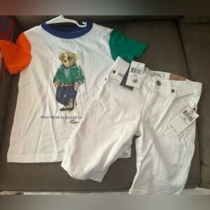 Ralph Lauren White Polo Jeans set sz 4T
